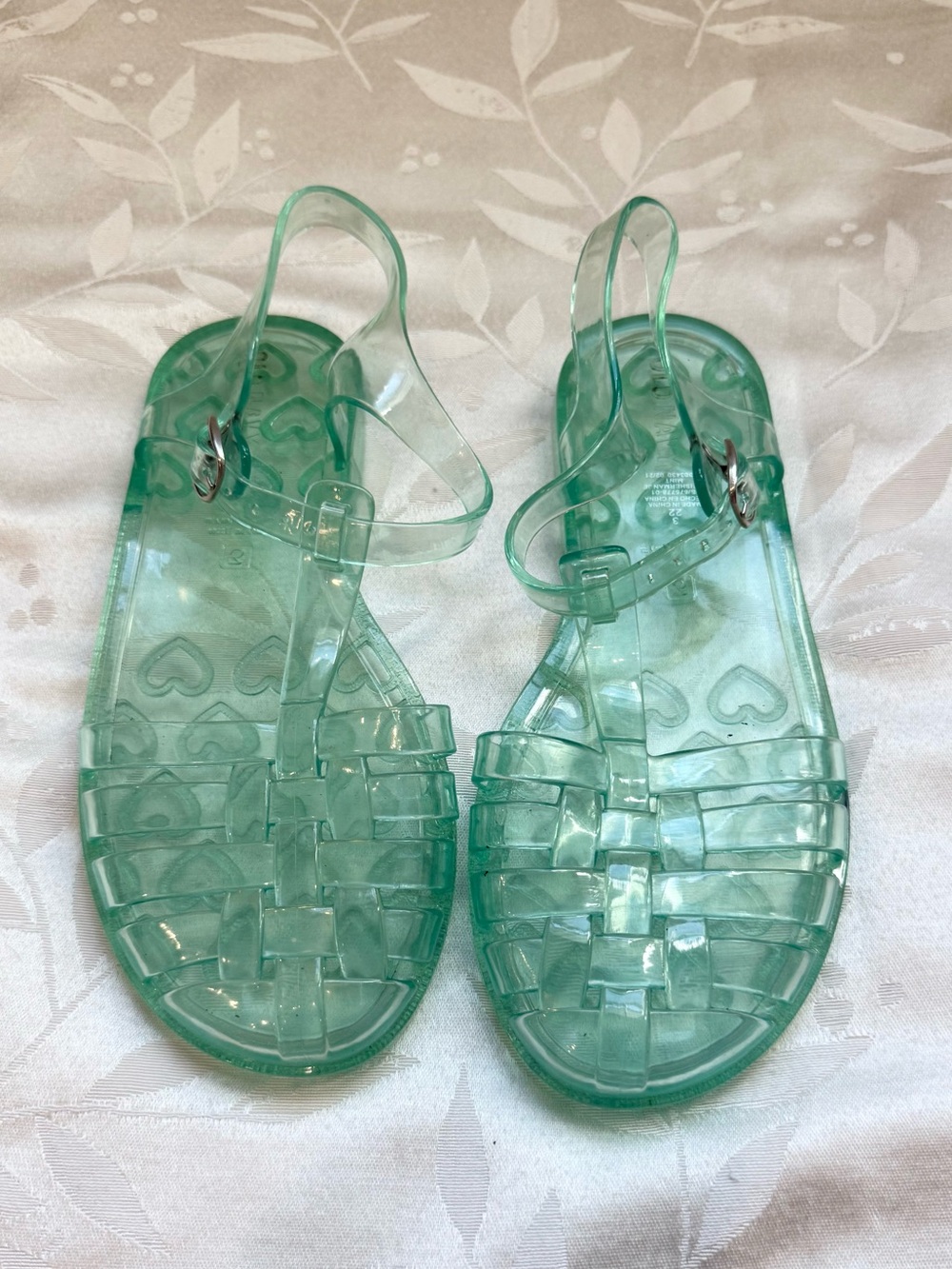 Old Navy Transparent Mint Green Kids Jelly Sandals